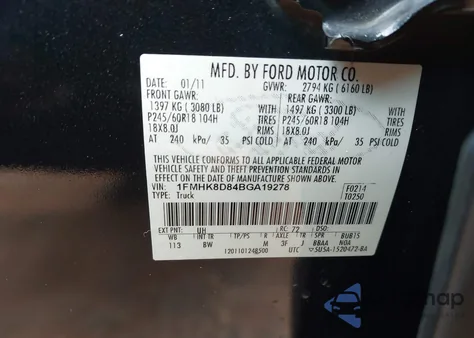 2011 Ford Explorer Xlt z USA, uszkodzony, nr VIN 1FMHK8D84BGA19278